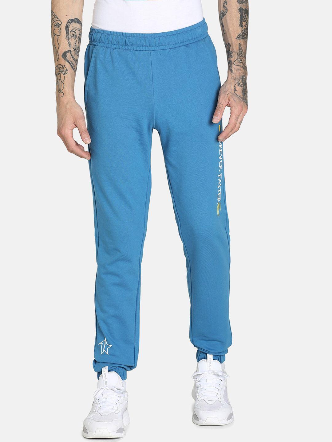 puma men blue pumax1der graphic cotton track pants