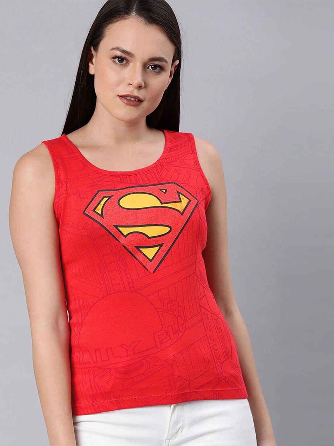 kook n keech superman women red printed cotton t-shirt