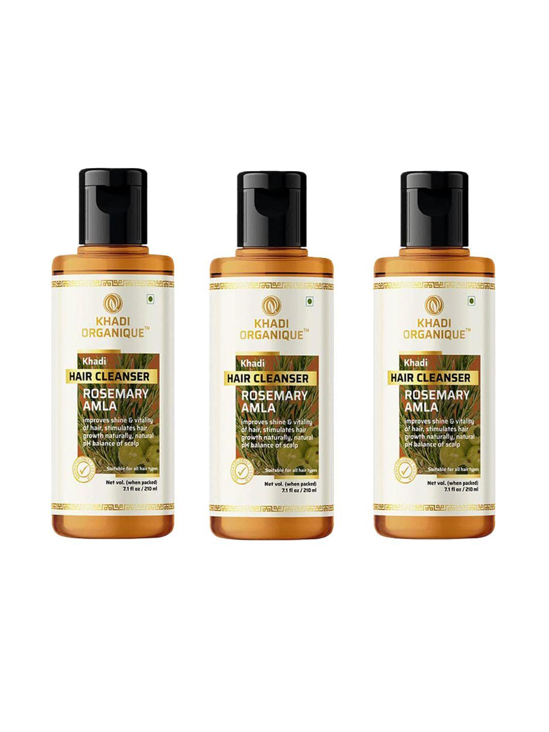 khadi organique set of 3 rosmary amla shampoo for hair growth 630 ml