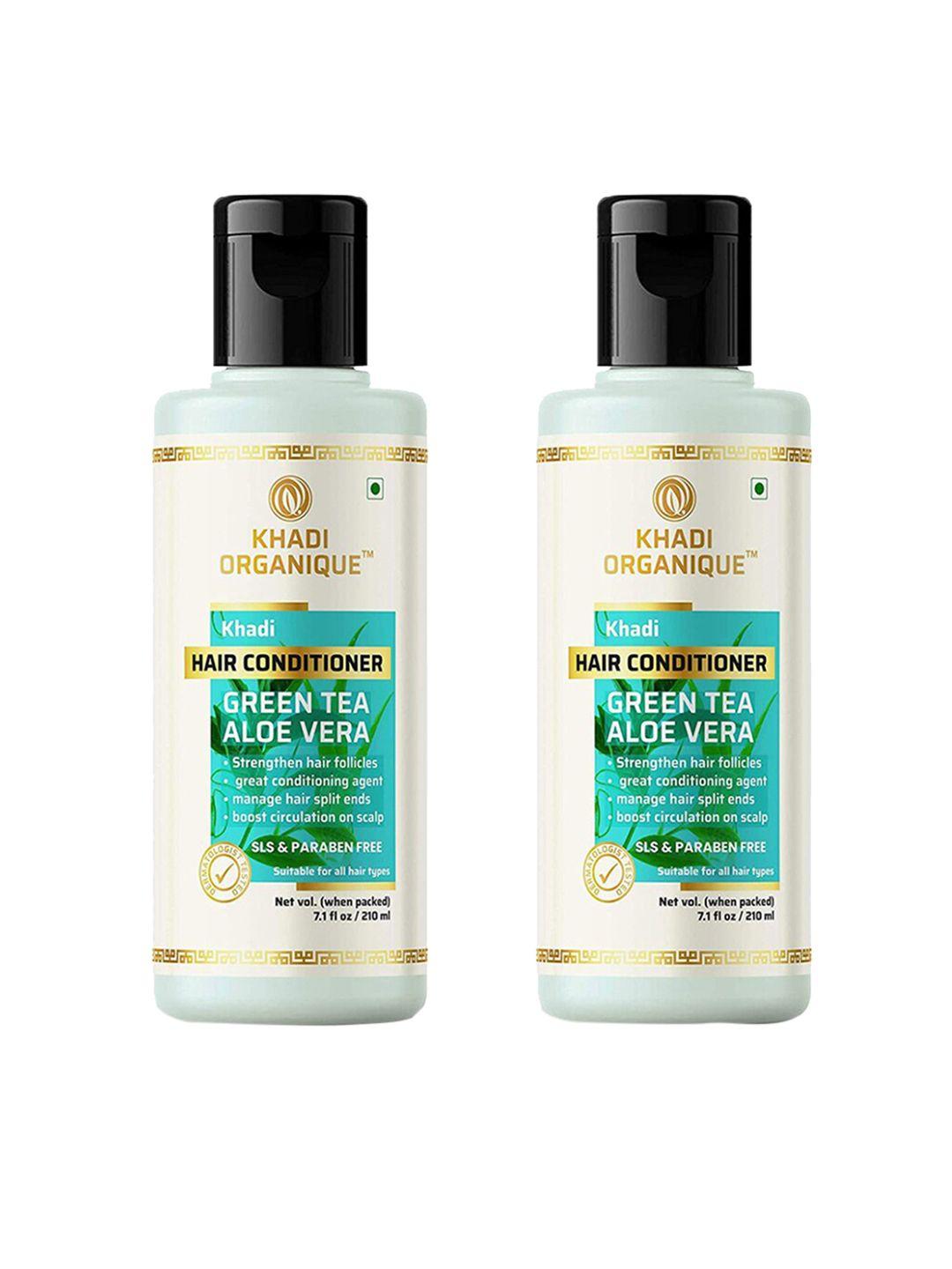 khadi organique set of 2 green tea aloevera conditioner 420ml