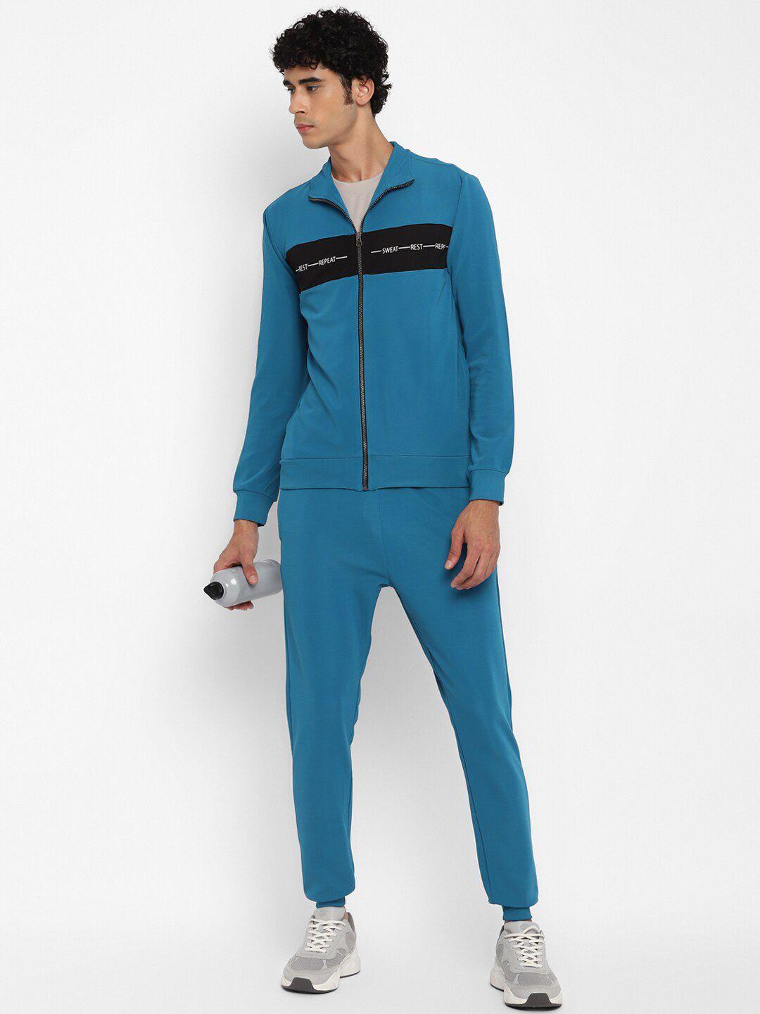 yuuki men blue solid tracksuits