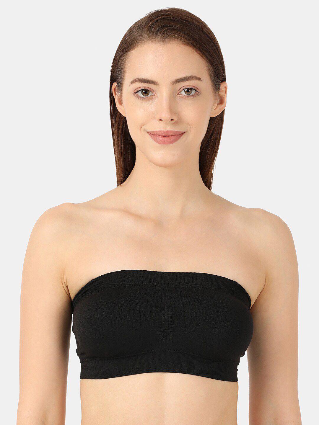 jockey black non-wired bandeau bra