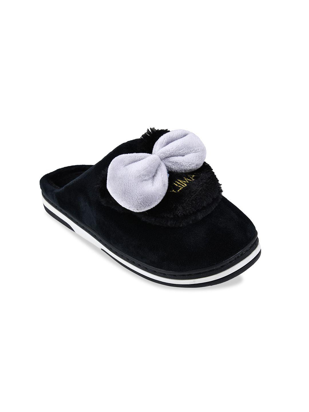 cassiey men black & white solid room slippers