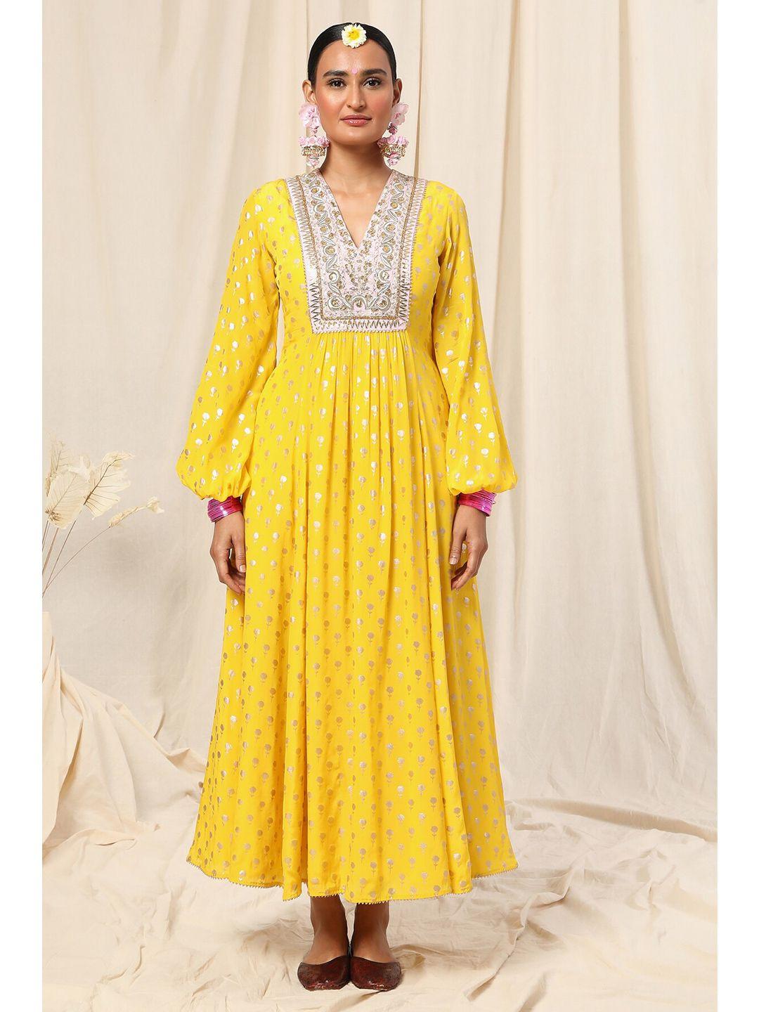 masaba floral printed anarkali regular kurta