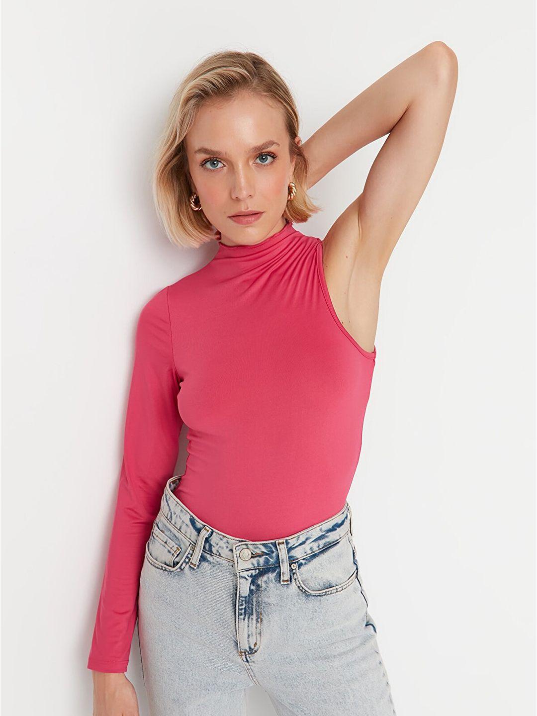 trendyol women fuchsia solid top