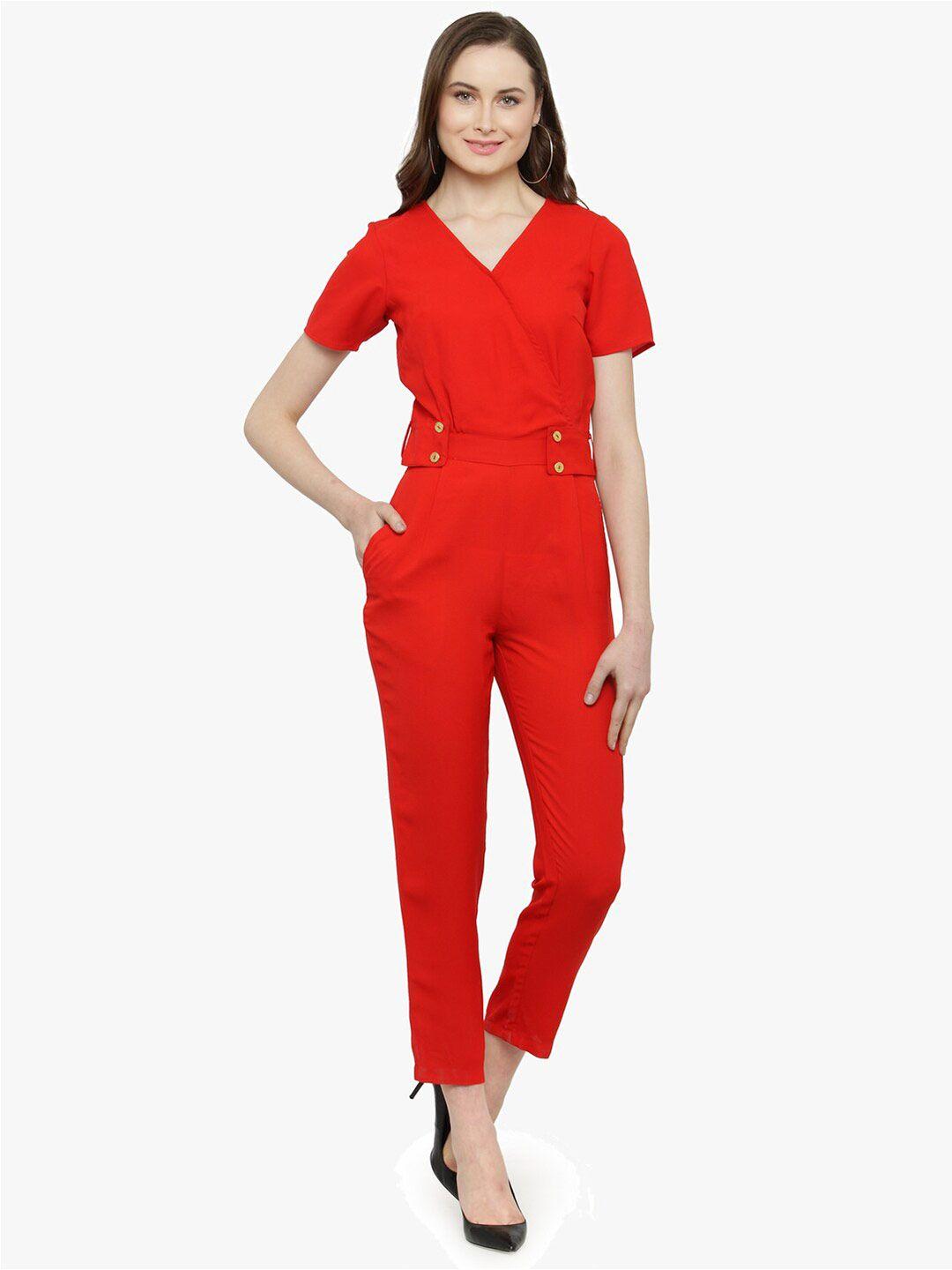 magnetic designs women red basic jumpsuit