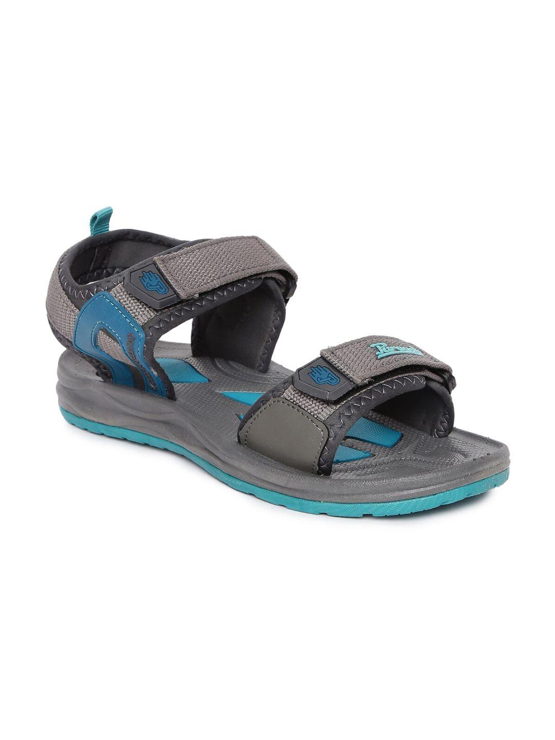 paragon men turquoise blue & grey comfort sandals