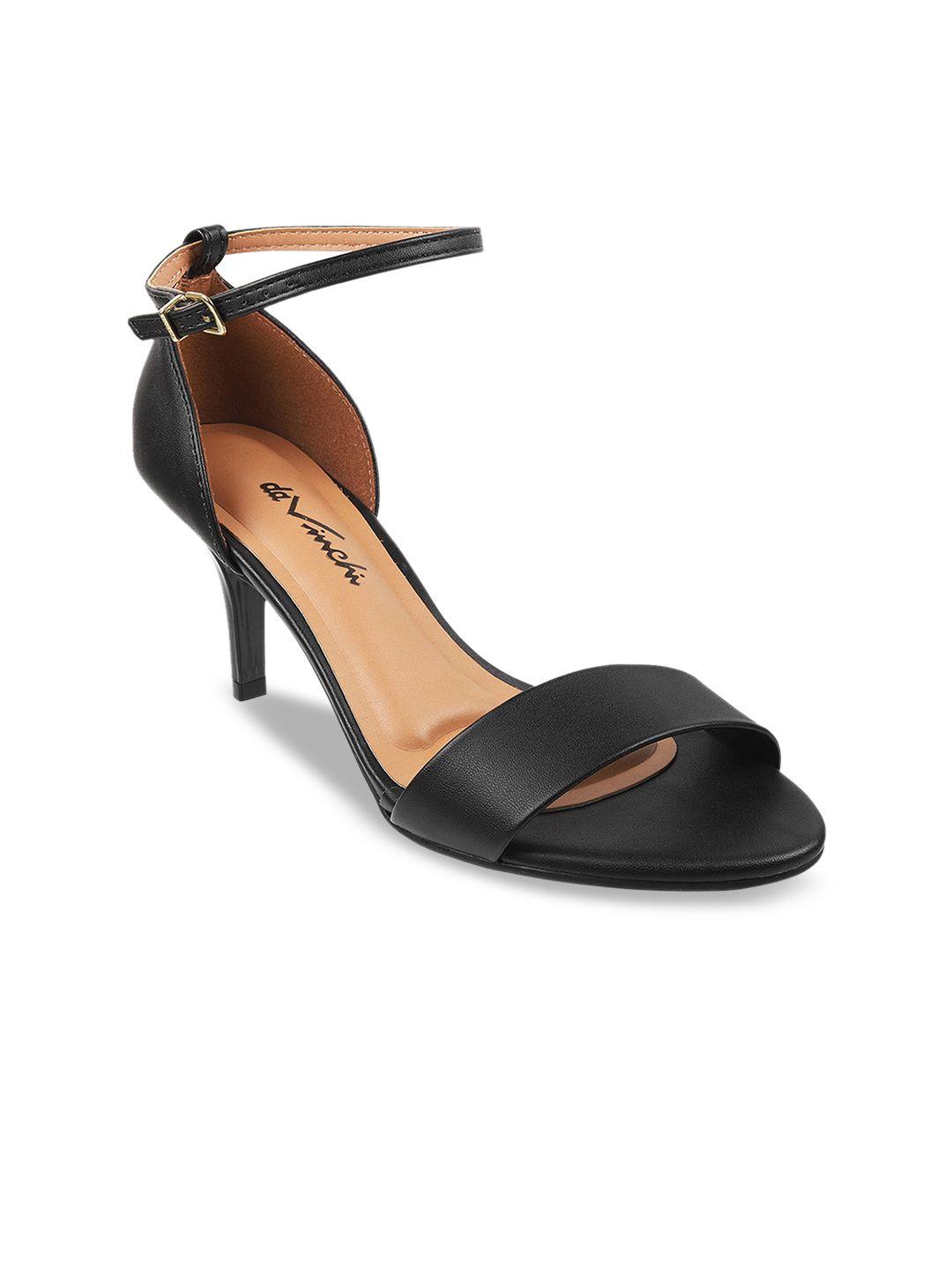 davinchi black ankel loop heels