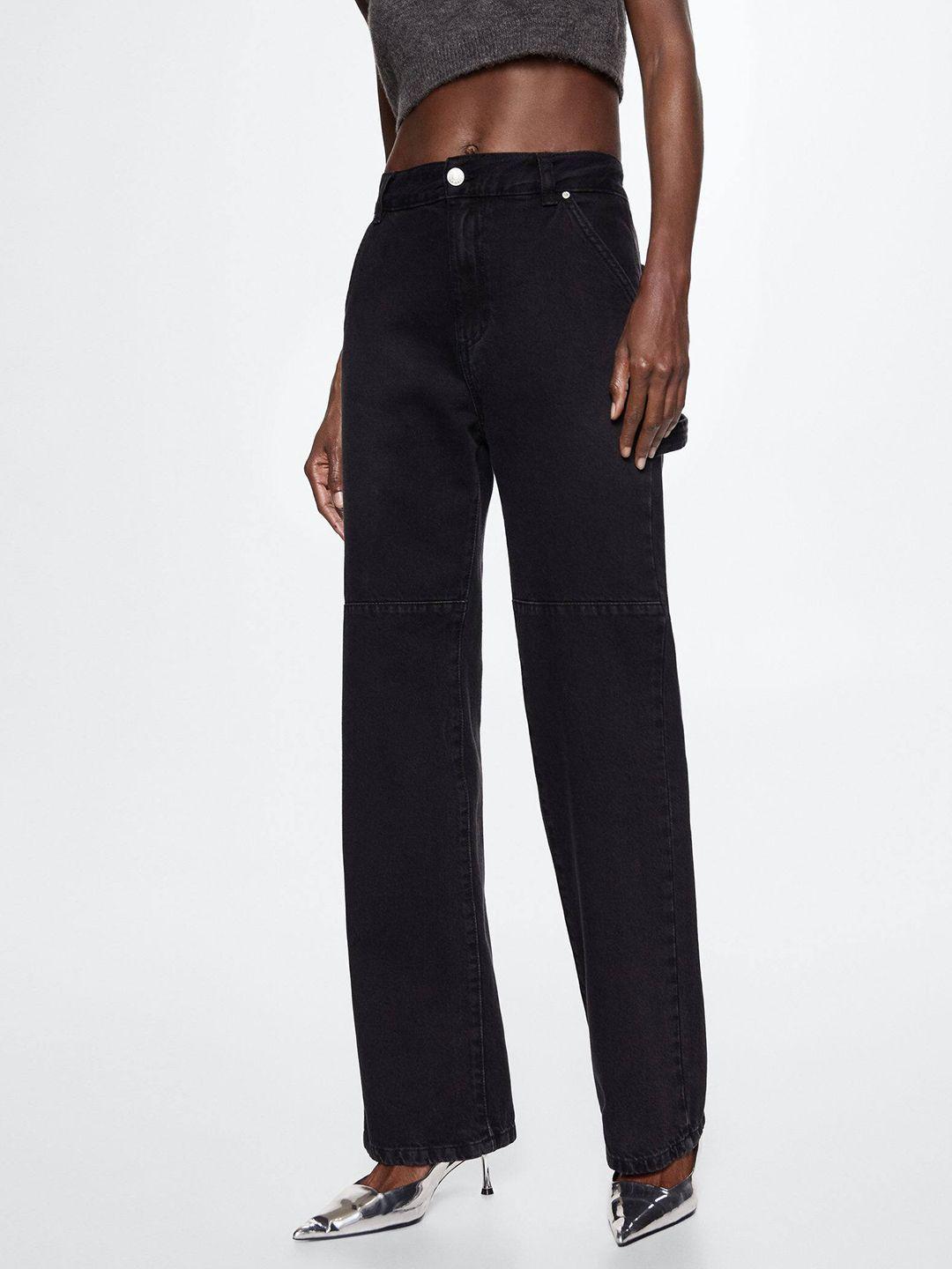 mango women black pure cotton sustainable jeans