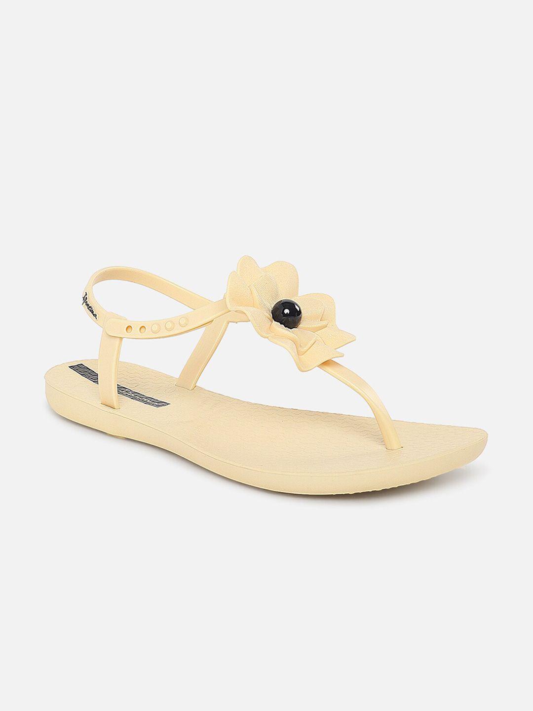 ipanema women yellow t-strap flats