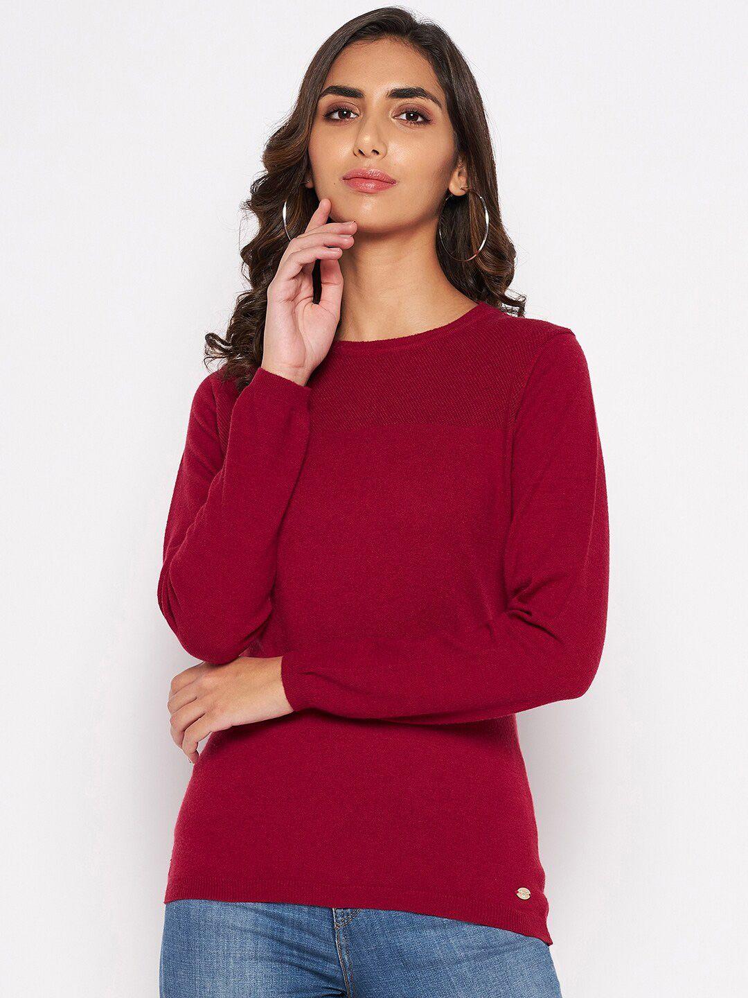 crozo by cantabil women maroon wool pullover