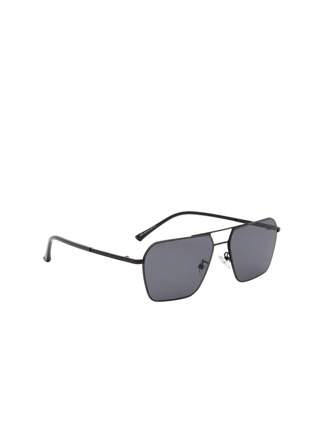 gold berg grey lens & black square sunglasses with uv protected lens- gb-1070_blk-blk