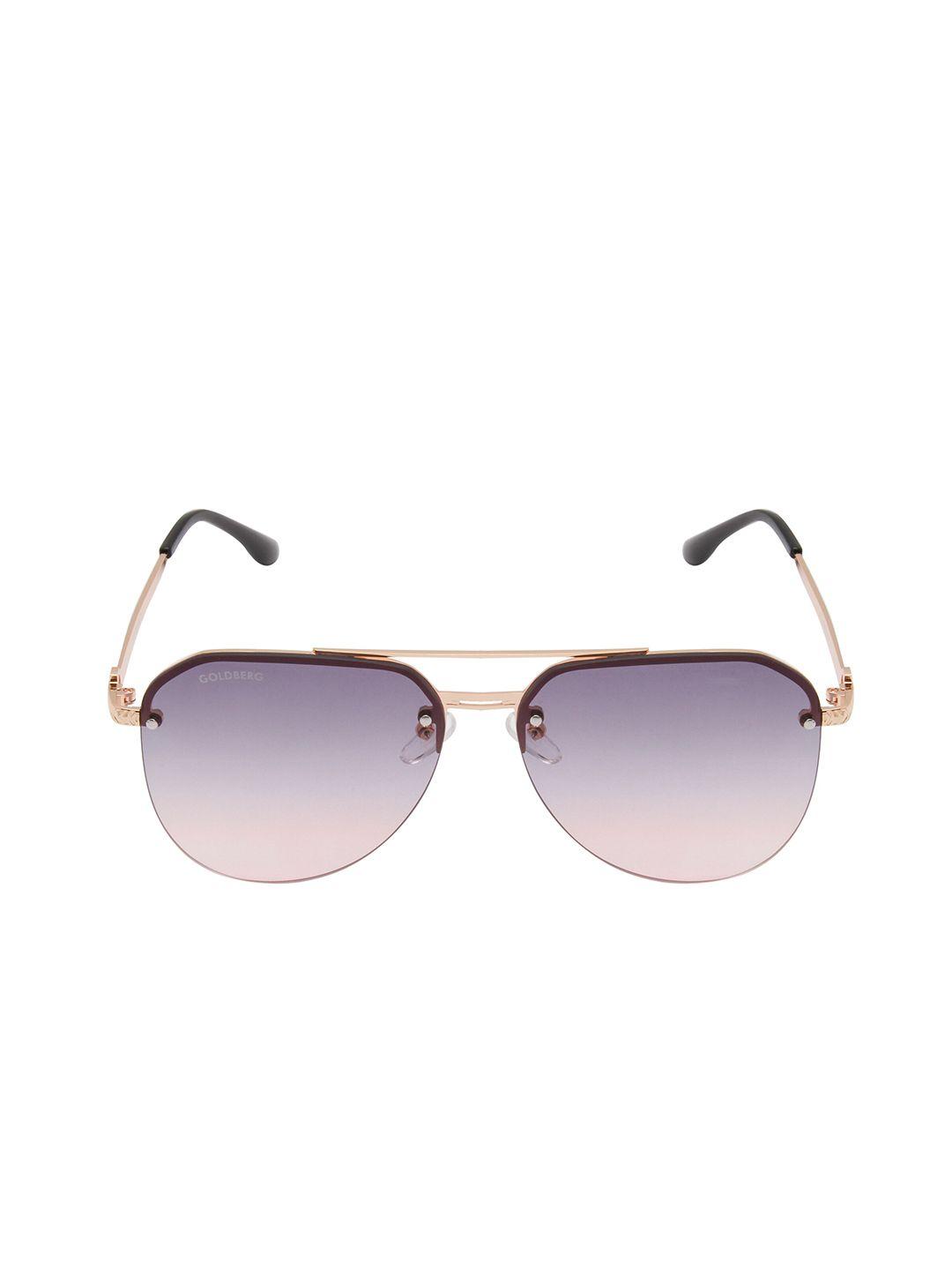 gold berg purple lens & gold-toned aviator sunglasses with uv protected lens gb-9258_gld