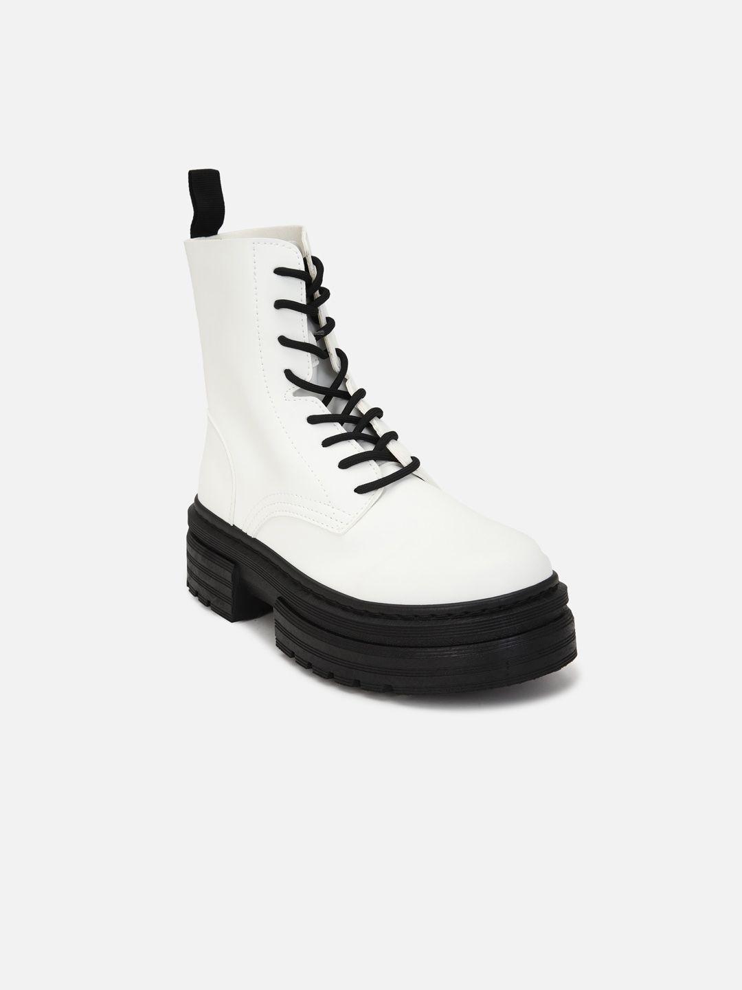 forever 21 women white & black solid regular boots