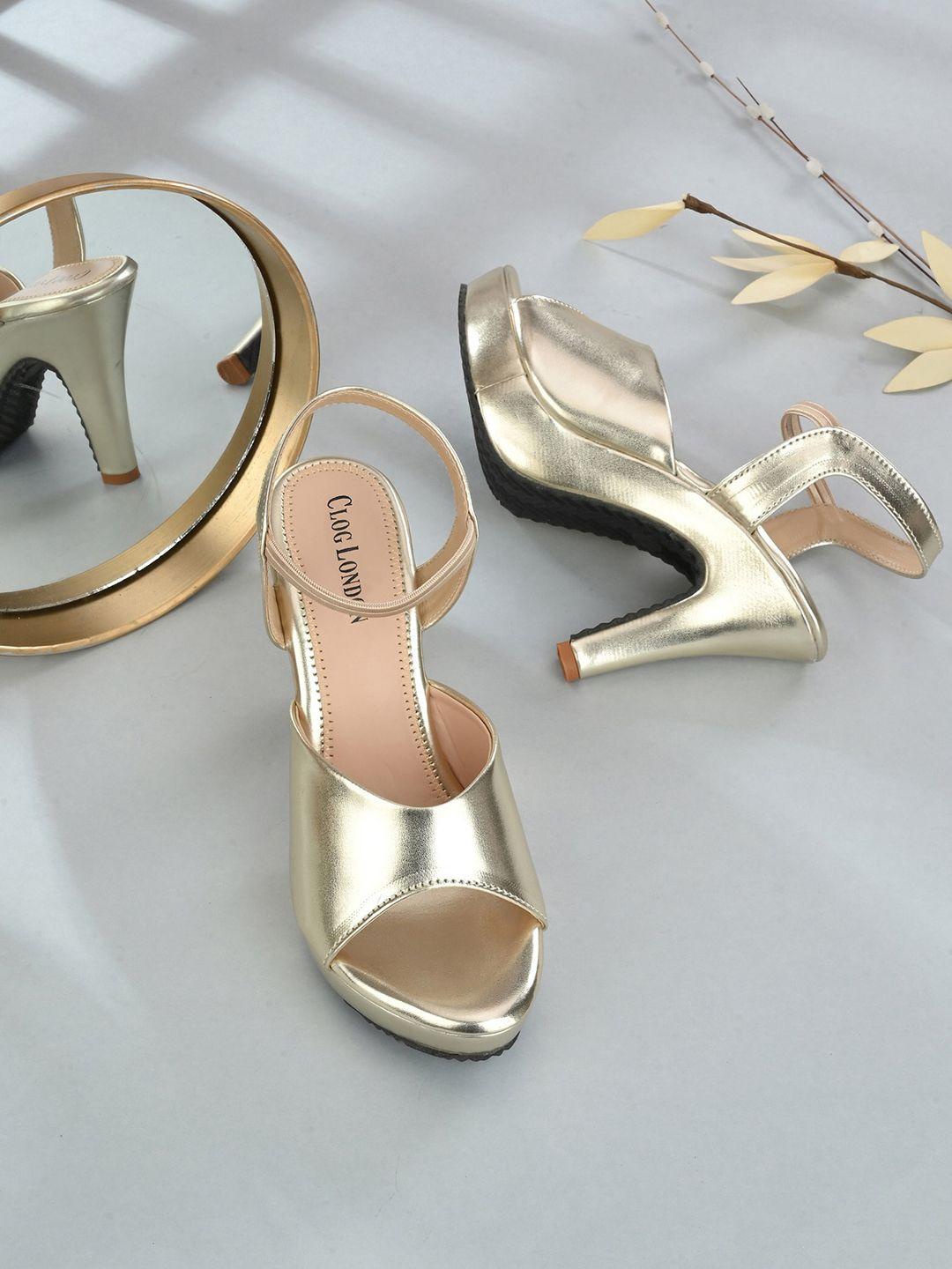 clog london gold-toned stiletto heels