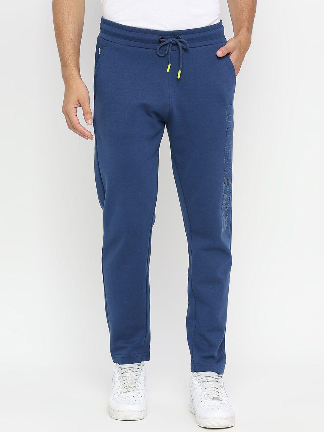 underjeans by spykar men blue solid track pants