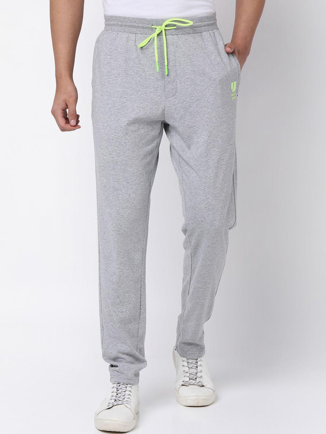 underjeans by spykar men grey solid track pants