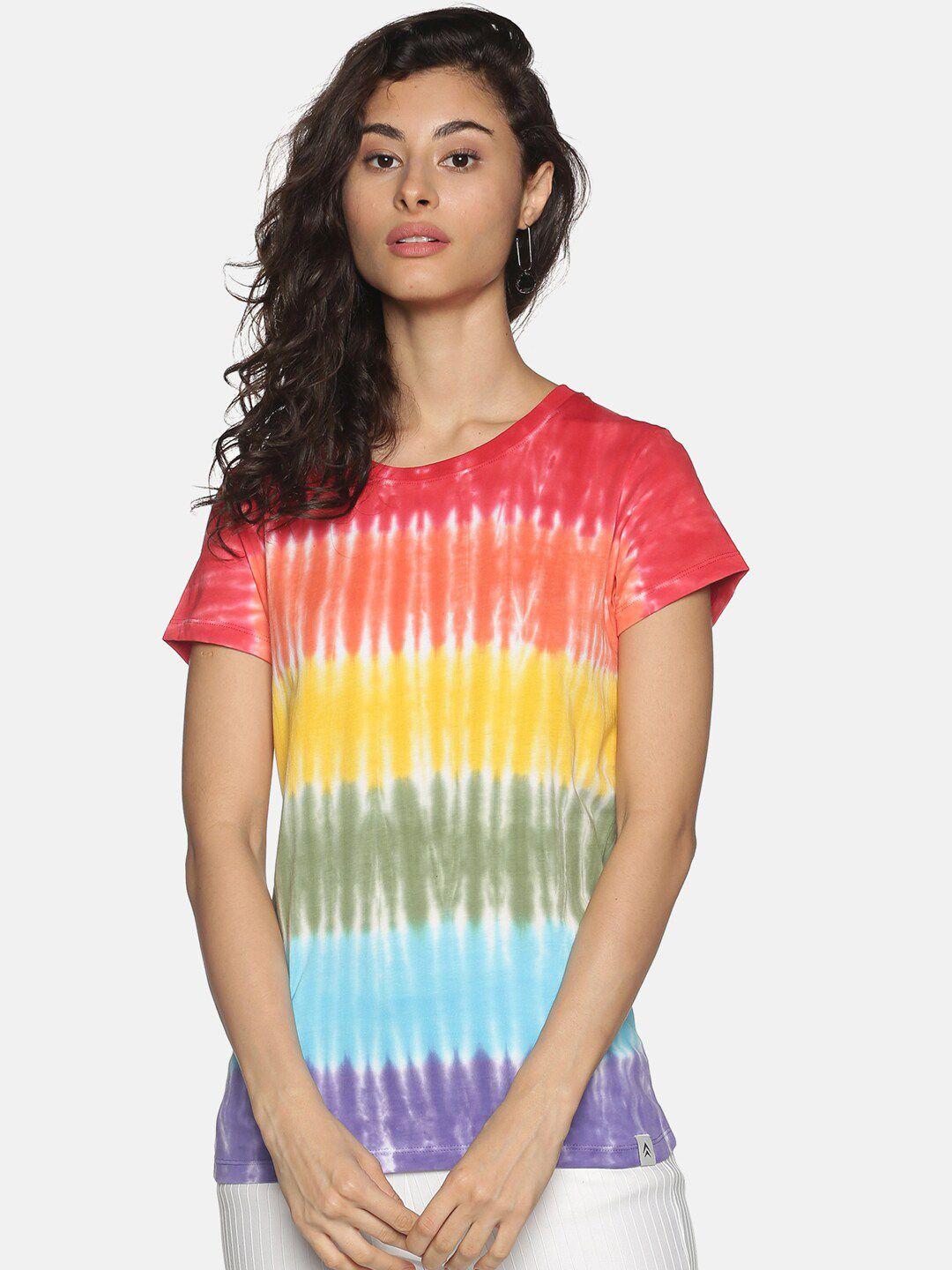 steenbok women multicoloured tie and dye cotton t-shirt