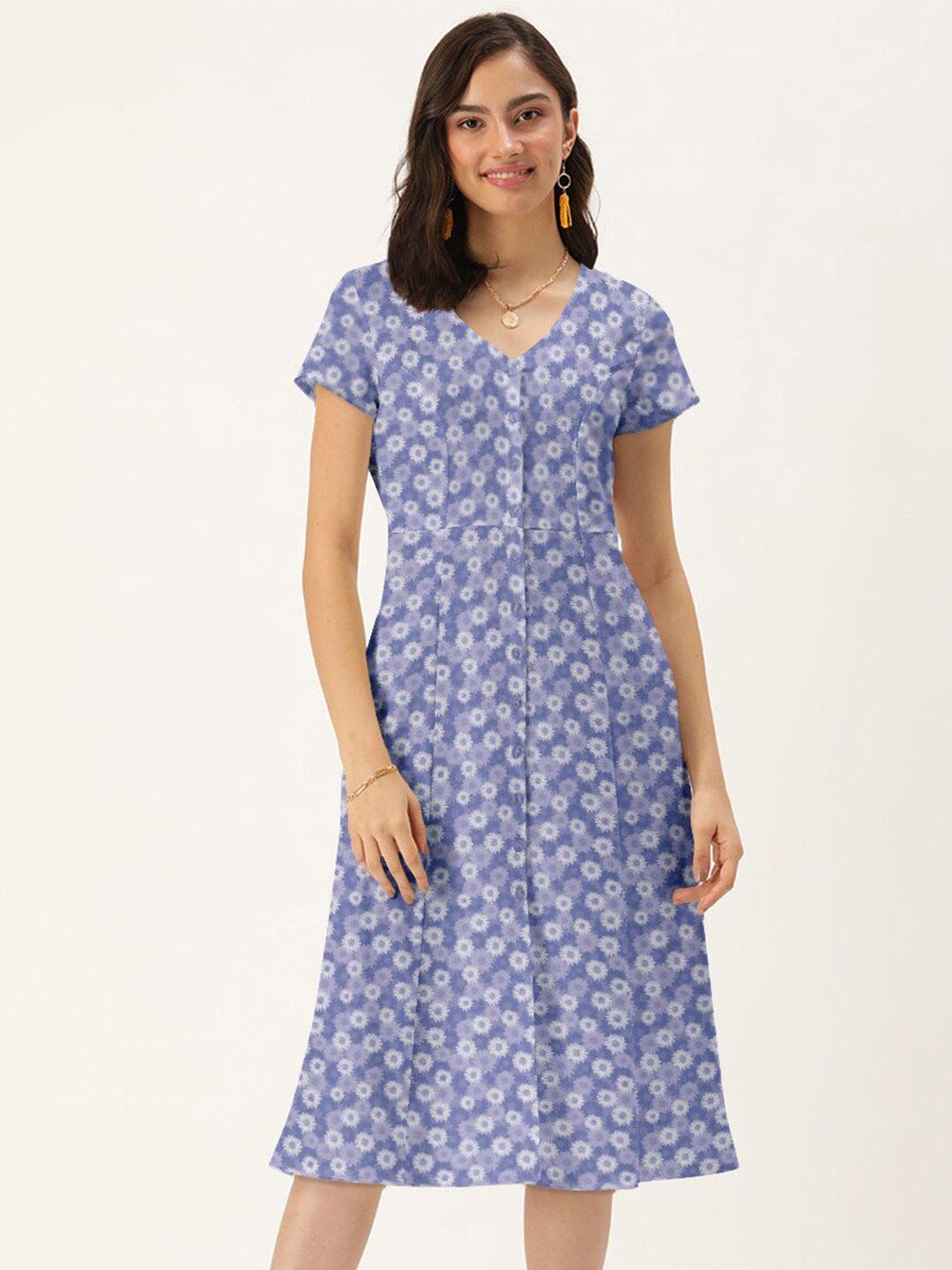 dressberry lavender floral a-line dress