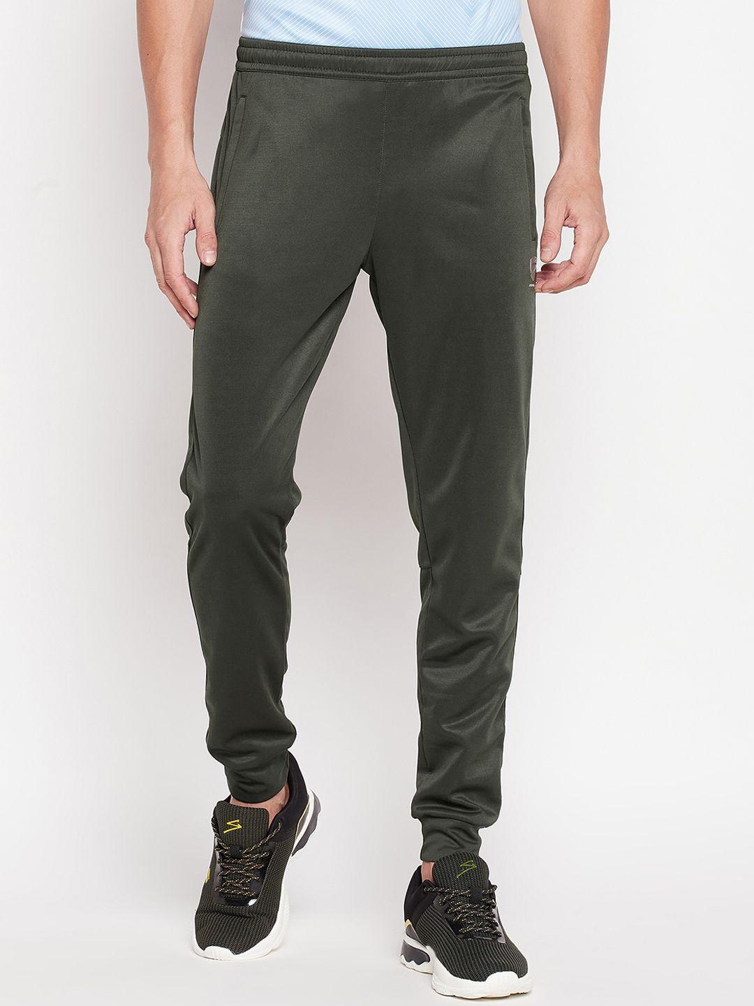 unpar men olive green solid track pants