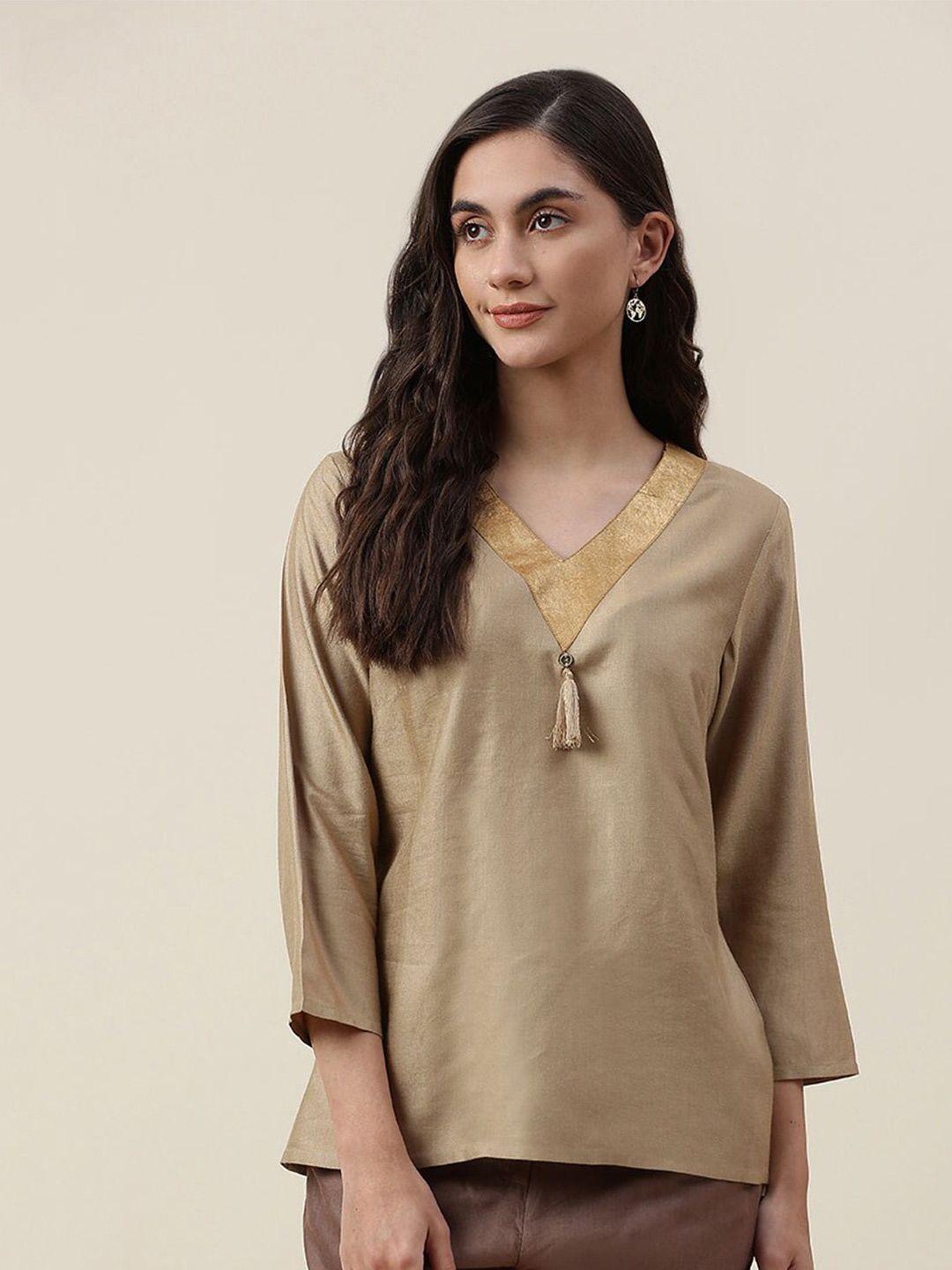 fabindia beige solid top