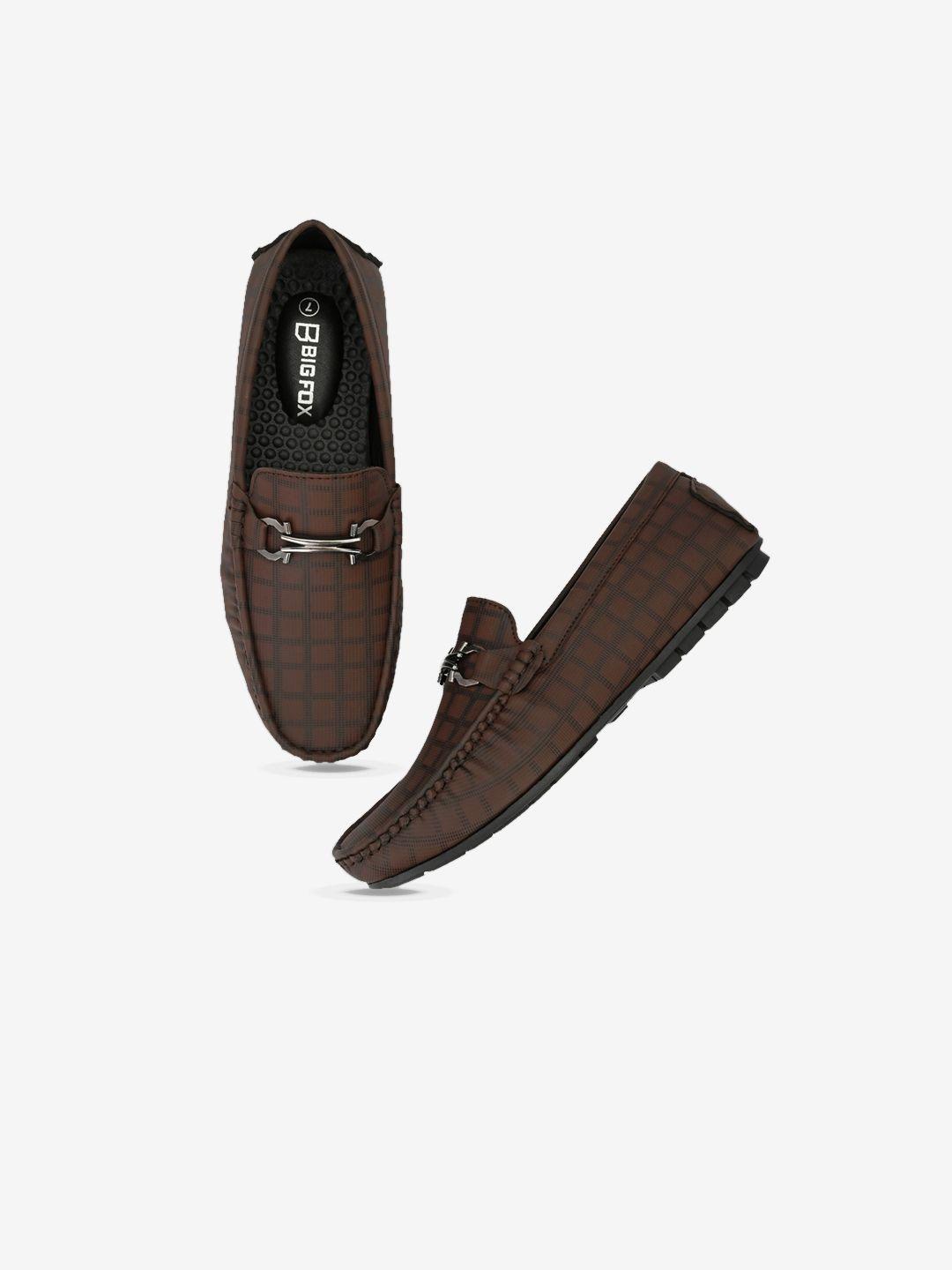 big fox men brown printed loafers