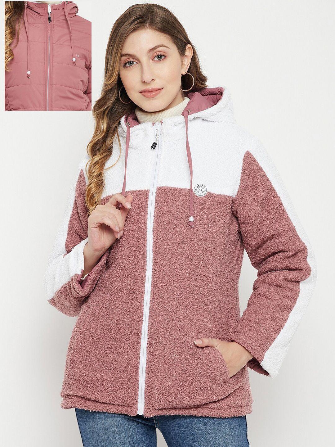 okane women pink reversible padded jacket