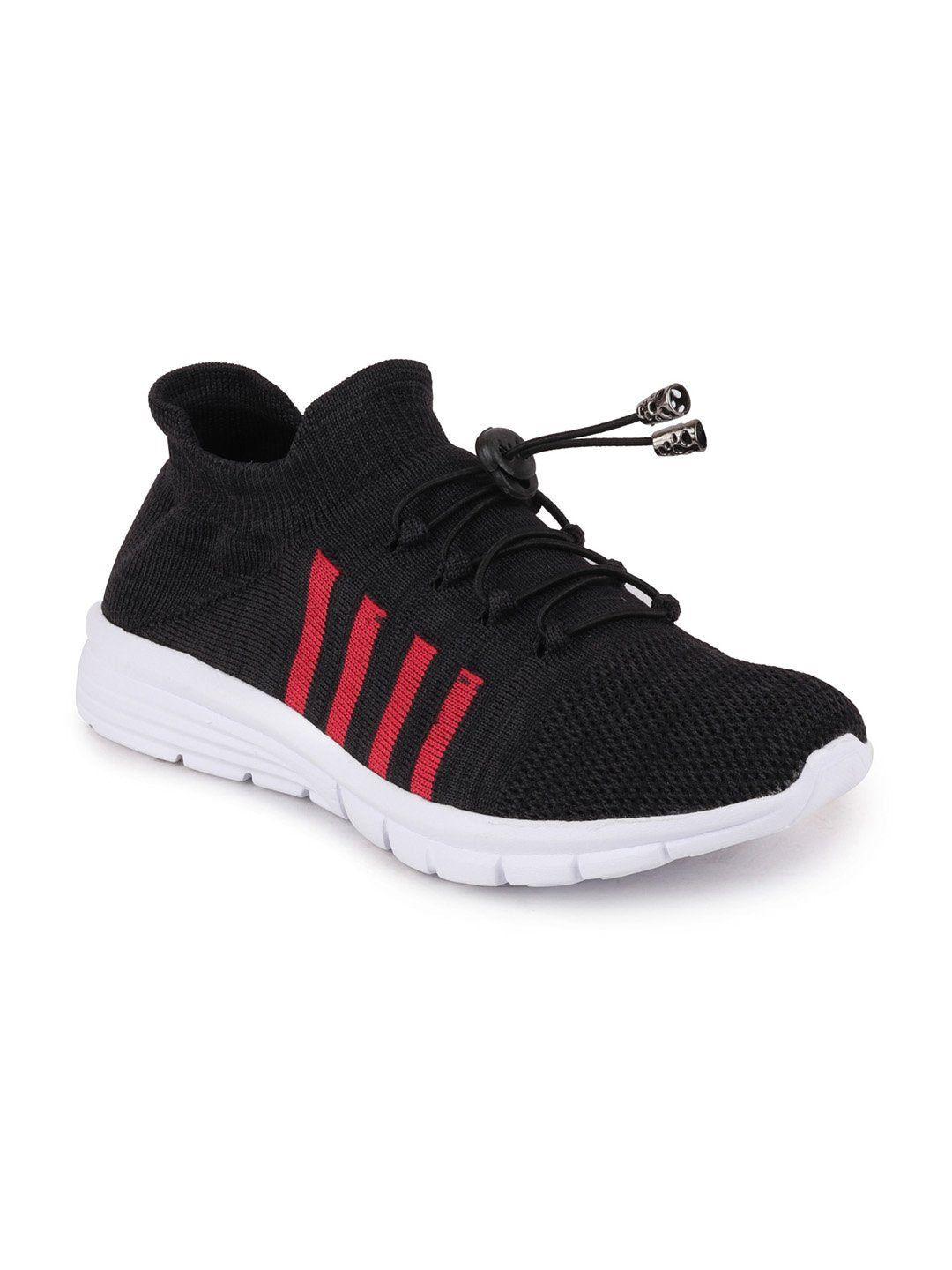 fausto men black mesh running non-marking lace-up sports shoes