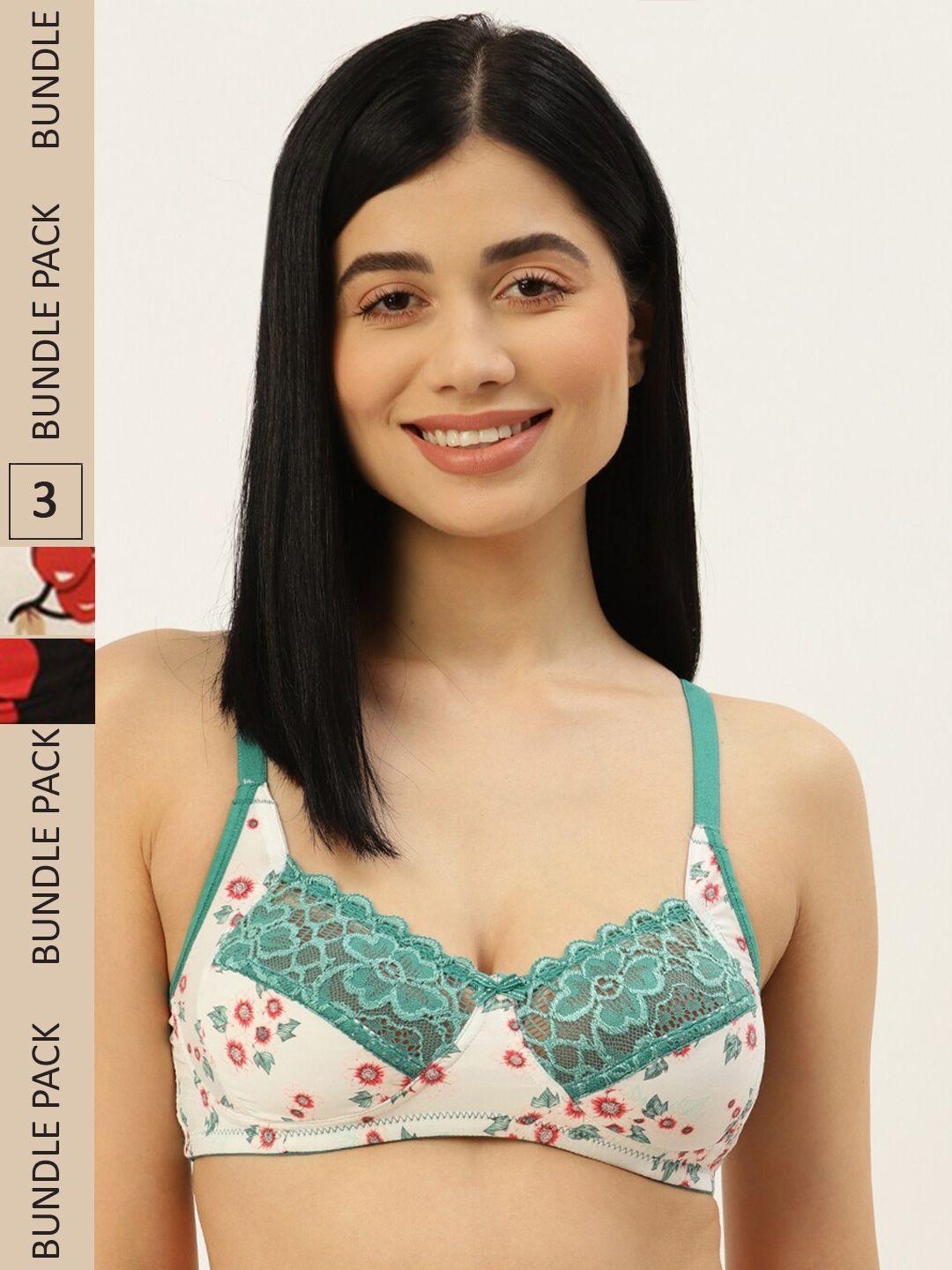 leading lady pack of 3 printed everyday bra