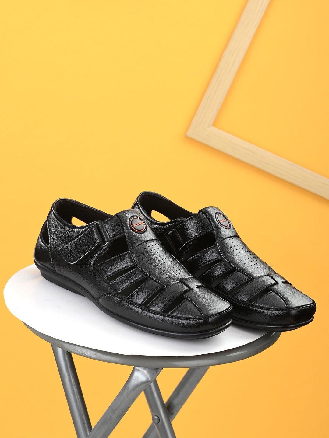 softio men black & white fisherman sandals