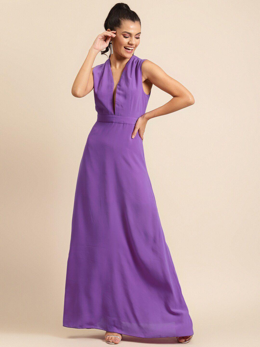 dodo & moa women purple satin maxi dress