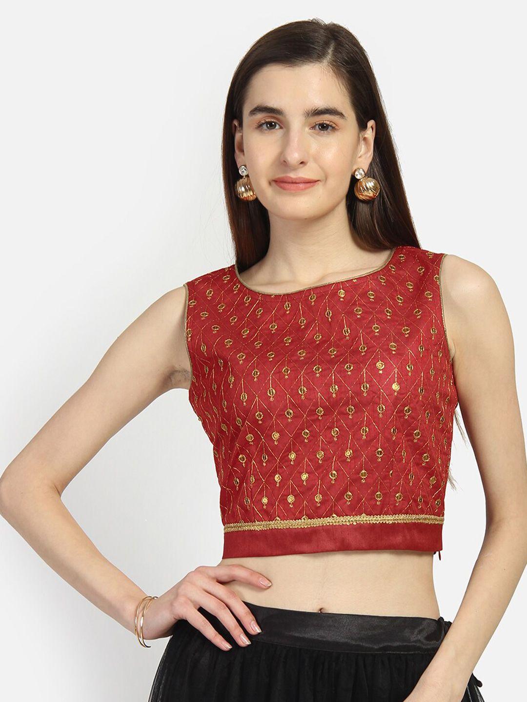 studio rasa maroon print crop top