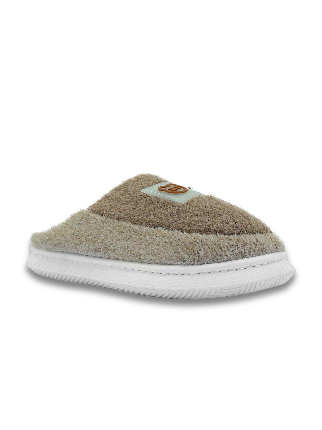 cassiey men brown & white colourblocked room slippers