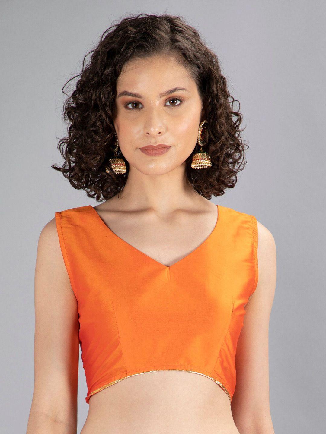 neudis orange solid sheen crop top