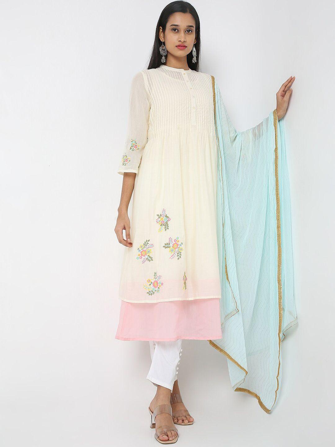 nylangan women off white flared sleeves kurta