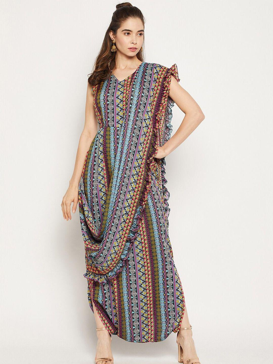 uptownie lite printed basic jumpsuit with dupatta