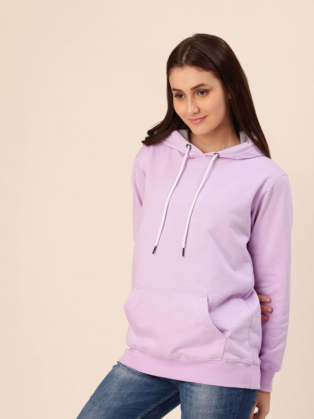 lounge dreams women lavender cotton hooded sweatshirt