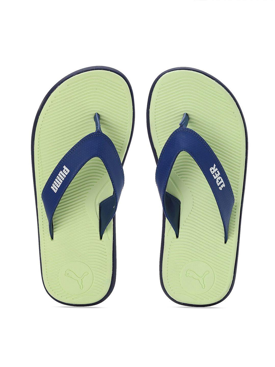 puma men green & blue puma x 1der chandler v2 thong flip-flops