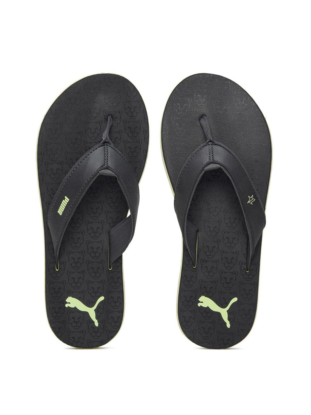 puma men grey & green puma x 1der okla v2 thong flip-flops