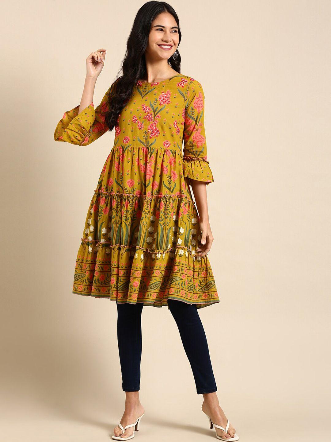 showoff floral printed flared sleeves kurta