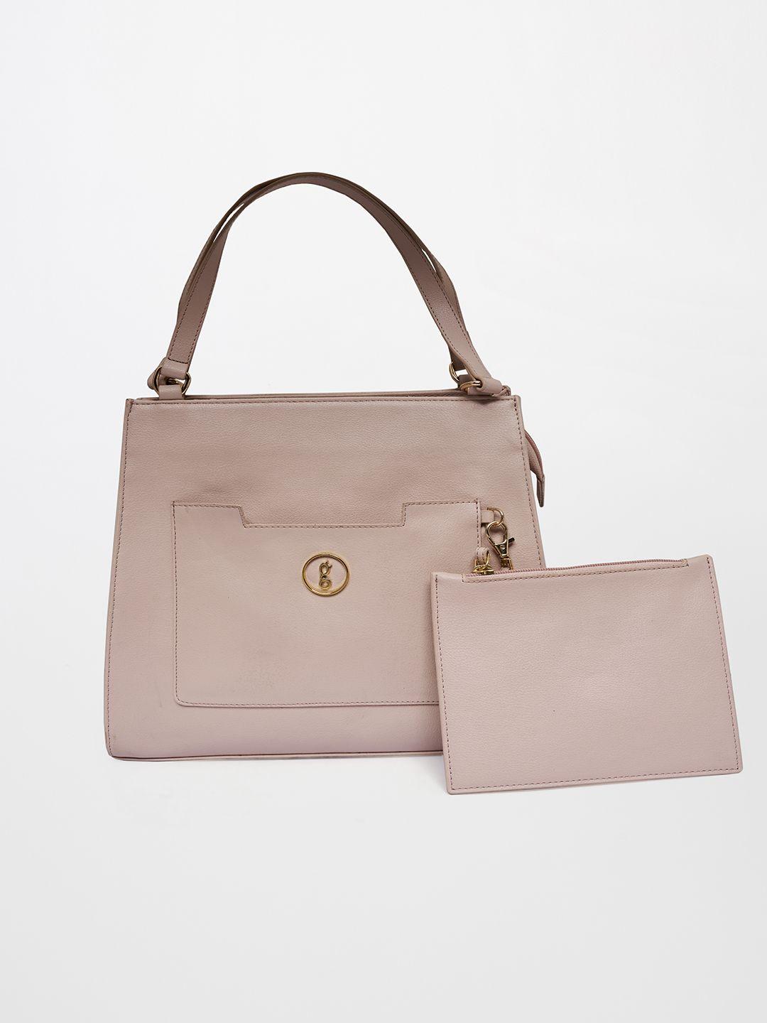 global desi nude-coloured structured handheld bag