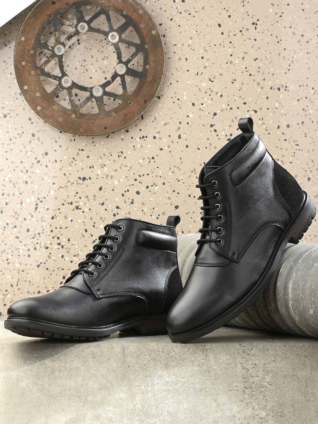 roadster men black solid regular boots