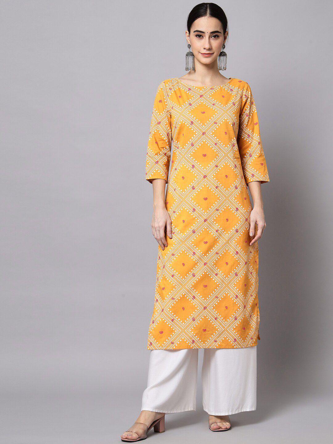 sutidora geometric printed gotta patti kurta