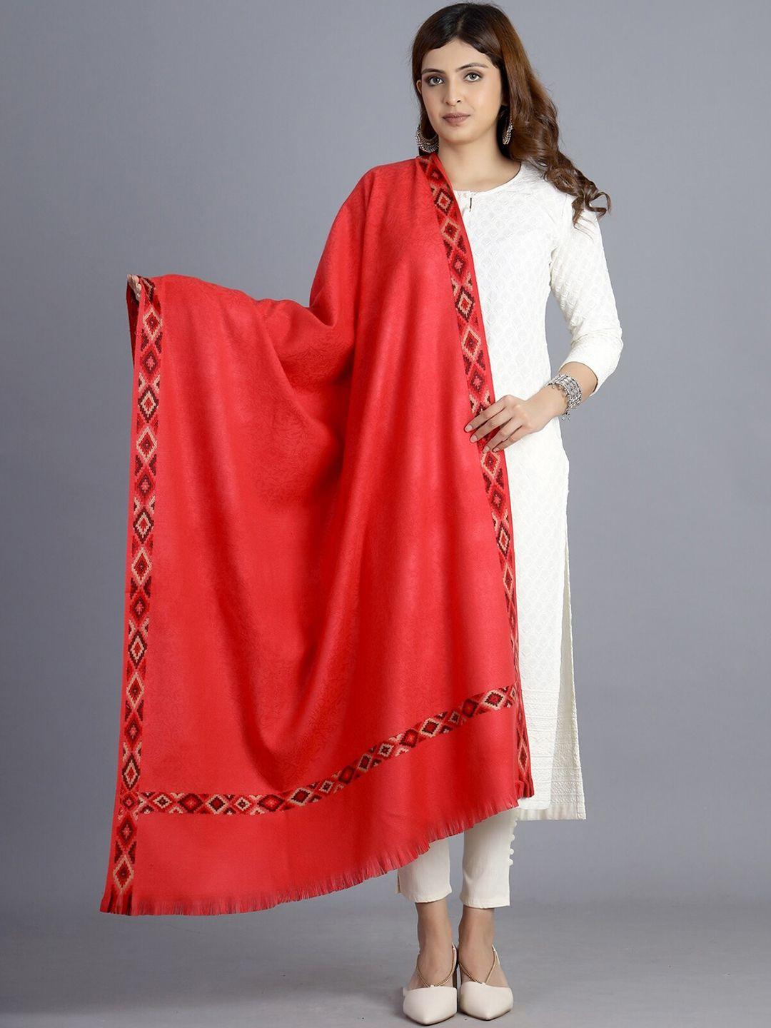 handicraft palace women red woven-design shawl