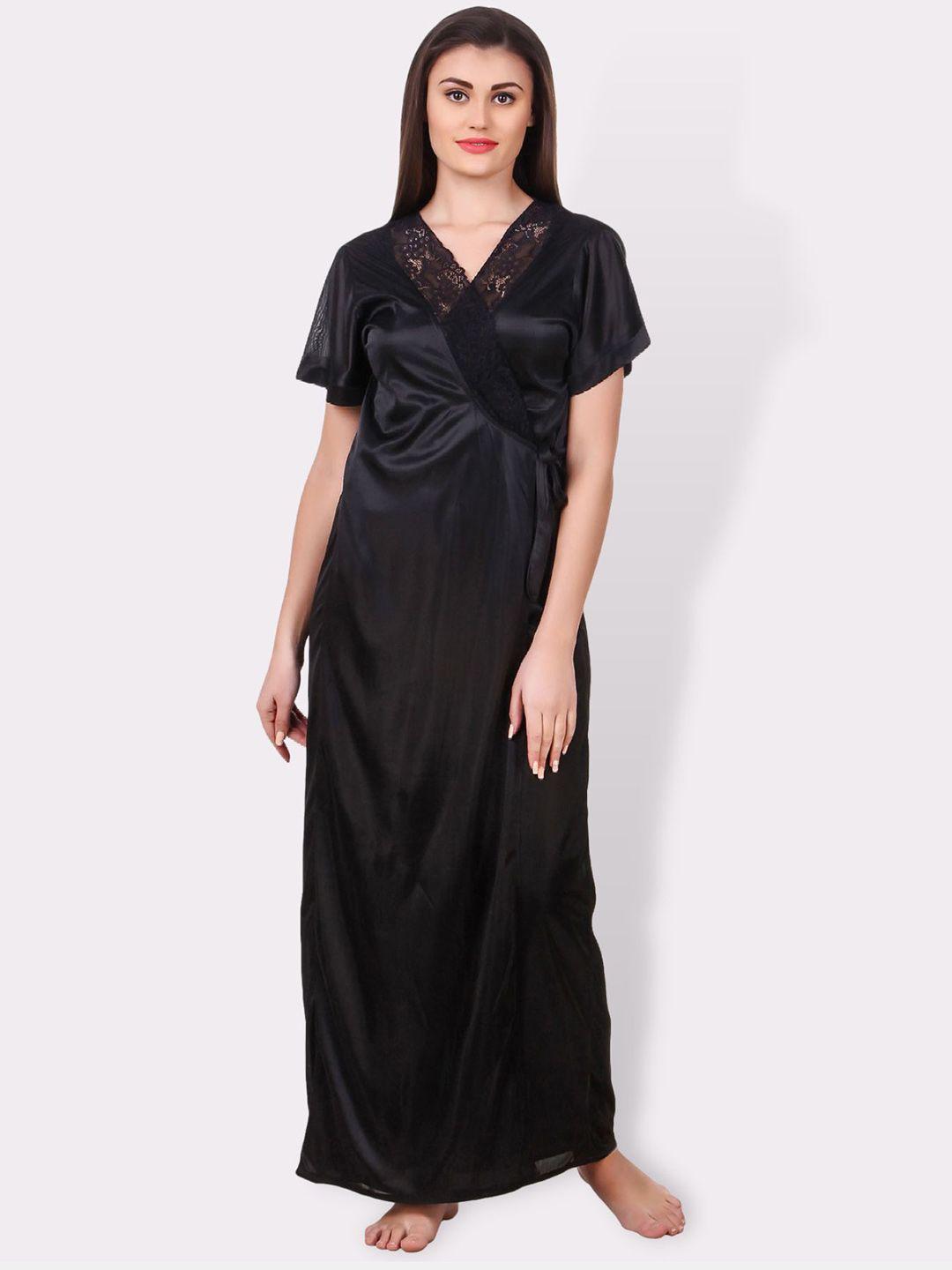 fasense women black maxi nightdress