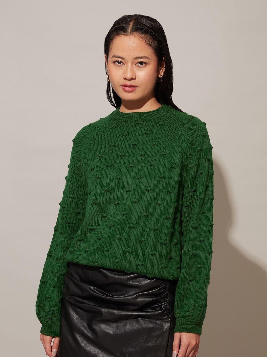 20dresses women green cable knit pullover