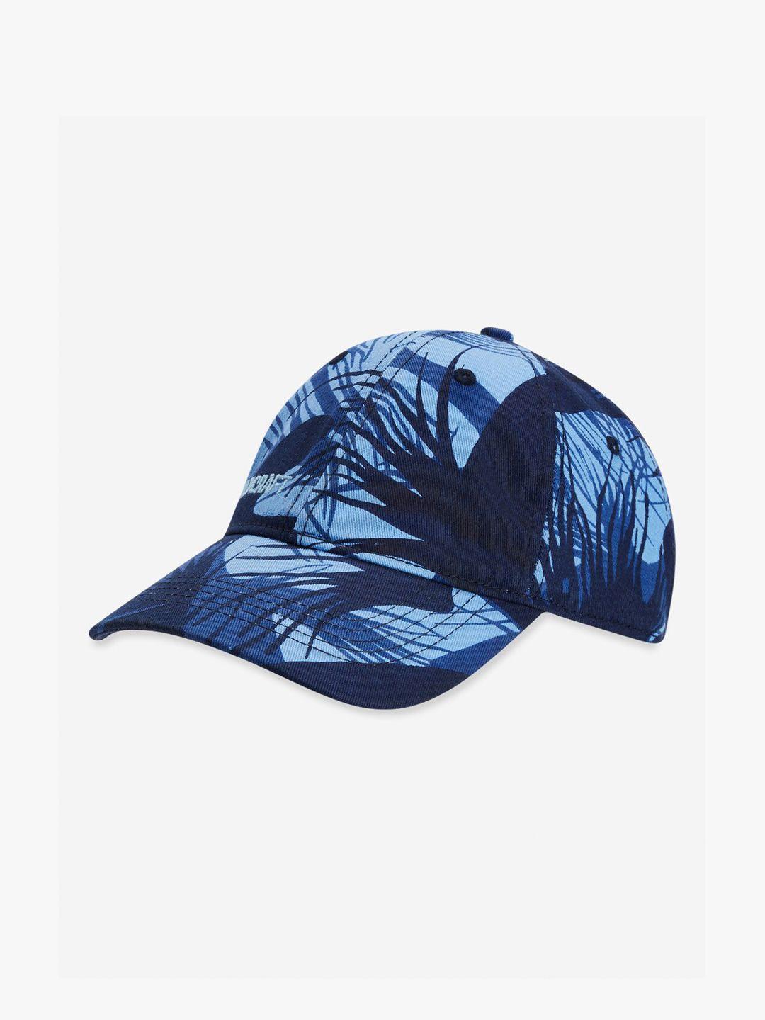 wildcraft adults navy blue & blue printed cotton baseball cap