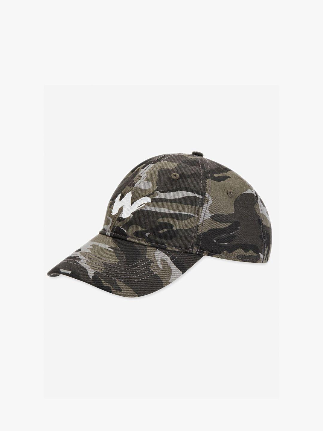 wildcraft adults black & beige printed cotton baseball cap