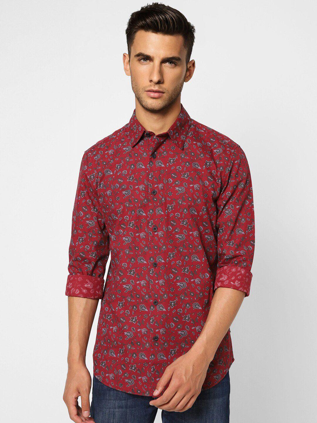 jack & jones men floral printed cotton casual shirt