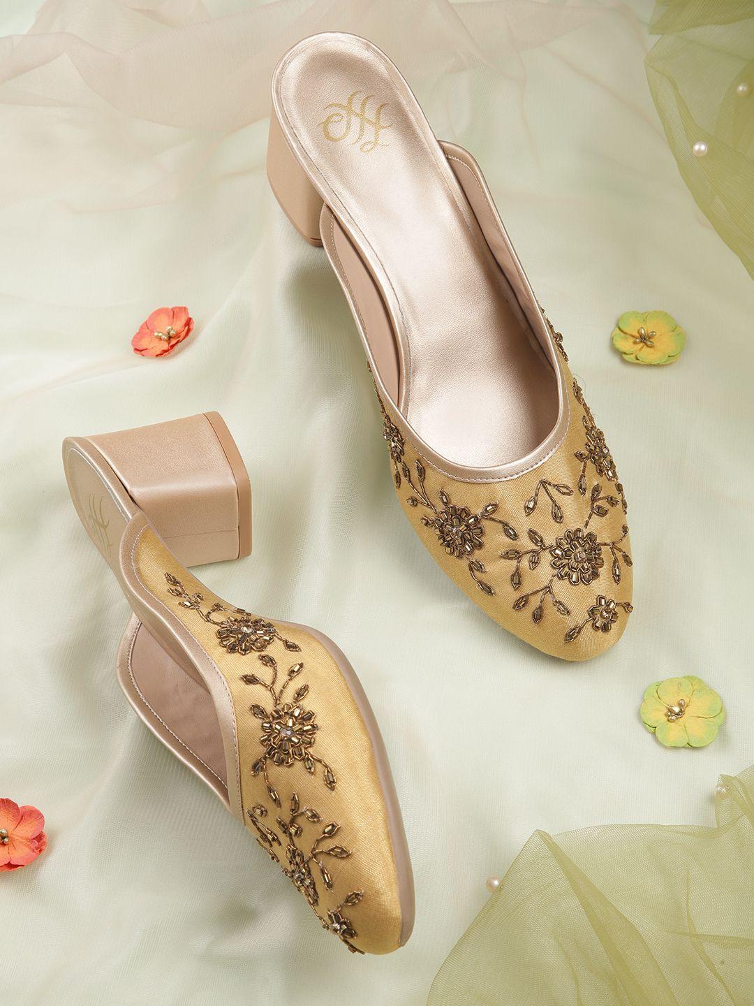 house of pataudi embellished ethnic mules